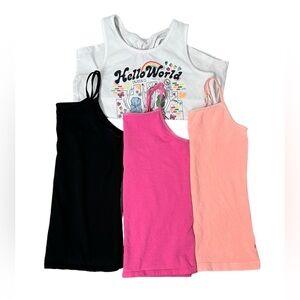 Bundle of 4 Girls Mixed Brands Tank Tops - Size 6/6X7 & 7/8